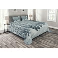 thumbnail image 1 of Ambesonne Winter Quilted Bedspread Set 3 Pcs, Ski Theme Snowy Road, Queen Size, Black White, 1 of 3