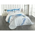 thumbnail image 1 of Ambesonne Winter Quilted Bedspread Set 3 Pcs, Skiing Extreme Sports, Queen Size, Blue White Yellow, 1 of 5
