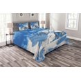 thumbnail image 1 of Ambesonne Winter Quilted Bedspread Set 3 Pcs, Snowy Mountain Ski, Queen Size, White Blue, 1 of 3