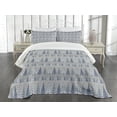 thumbnail image 1 of Ambesonne Winter Quilted Bedspread Set 3 Pcs, Triangular Pine Trees, Queen Size, Taupe Slate Blue Sage, 1 of 5