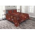 thumbnail image 1 of Ambesonne Winter Quilted Bedspread Set 3 Pcs, Vintage Xmas, Queen Size, Vermilion Yellow White, 1 of 3