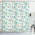 thumbnail image 1 of Ambesonne Winter Shower Curtain, Christmas People Outside, 69"Wx84"L, Seafoam Multicolor, 1 of 5