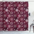 thumbnail image 1 of Ambesonne Winter Shower Curtain, Flakes Colorful, 69"Wx75"L, Maroon White Multicolor, 1 of 3
