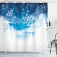 thumbnail image 1 of Ambesonne Winter Shower Curtain, Snowflakes and Stars, 69"Wx75"L, Blue White, 1 of 5