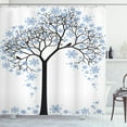 thumbnail image 1 of Ambesonne Winter Shower Curtain, Tree with Snowflakes, 69"Wx84"L, Blue Black White, 1 of 3