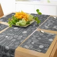 thumbnail image 1 of Ambesonne Winter Table Runner & Placemats, Blizzard, Placemat 4 pcs + Runner 16"x72", Charcoal Grey White, 1 of 2