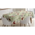thumbnail image 1 of Ambesonne Winter Tablecloth Rectangular Table Cover, Deer Flowers Christmas, 52"x70", Olive Green Pale Green, 1 of 3