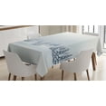 thumbnail image 1 of Ambesonne Winter Tablecloth Rectangular Table Cover, Foggy Weather Trees, 60"x84", White, 1 of 4