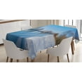 thumbnail image 1 of Ambesonne Winter Tablecloth Rectangular Table Cover, Freezing Weather Sky, 60"x90", Blue White Brown, 1 of 4