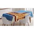 thumbnail image 1 of Ambesonne Winter Tablecloth Rectangular Table Cover, Hamburg Germany Old Town, 60"x84", Blue Orange Brown, 1 of 3