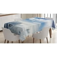 thumbnail image 1 of Ambesonne Winter Tablecloth Rectangular Table Cover, Idyllic Snow Mountain, 60"x84", Pale Blue White, 1 of 4