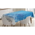 thumbnail image 1 of Ambesonne Winter Tablecloth Rectangular Table Cover, Music Notes Snowflakes, 60"x84", Blue White Lilac, 1 of 4