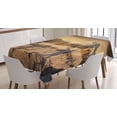thumbnail image 1 of Ambesonne Winter Tablecloth Rectangular Table Cover, Overcast Sky Mountain, 60"x84", Sepia, 1 of 4