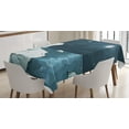 thumbnail image 1 of Ambesonne Winter Tablecloth Rectangular Table Cover, Polar Bear Moon Cartoon, 60"x84", Blue White, 1 of 4