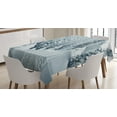 thumbnail image 1 of Ambesonne Winter Tablecloth Rectangular Table Cover, Ski Theme Snowy Road, 60"x90", Black White, 1 of 3