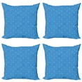thumbnail image 1 of Ambesonne Winter Throw Pillow Cover 4 Pack, Geometric Striped Snowflakes, 24", Azure Blue Deep Sky Blue, 1 of 2