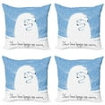 thumbnail image 1 of Ambesonne Winter Throw Pillow Cover 4 Pack, Polar Bear Mother, 24", White Blue, 1 of 6