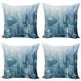 thumbnail image 1 of Ambesonne Winter Throw Pillow Cover 4 Pack, Snow in New York City, 16", White Pale Green, 1 of 5
