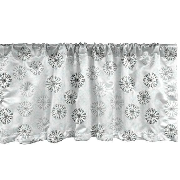 Ambesonne Winter Window Valance, Abstract Neutral Snowflakes, 54" X 18", Taupe Blue