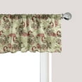 thumbnail image 1 of Ambesonne Winter Window Valance, Peacocks and Snowflakes, 54" X 12", Ruby Olive Green Cream, 1 of 3