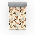 thumbnail image 1 of Ambesonne Witchy Fitted Sheet, Occult Frog Butterfly Print, Queen Size, Cream Vermilion Camel, 1 of 5