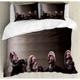 thumbnail image 1 of Ambesonne Wizard Duvet Cover Sets, Screaming Scary Zombies, 2-King, Black, 1 of 6