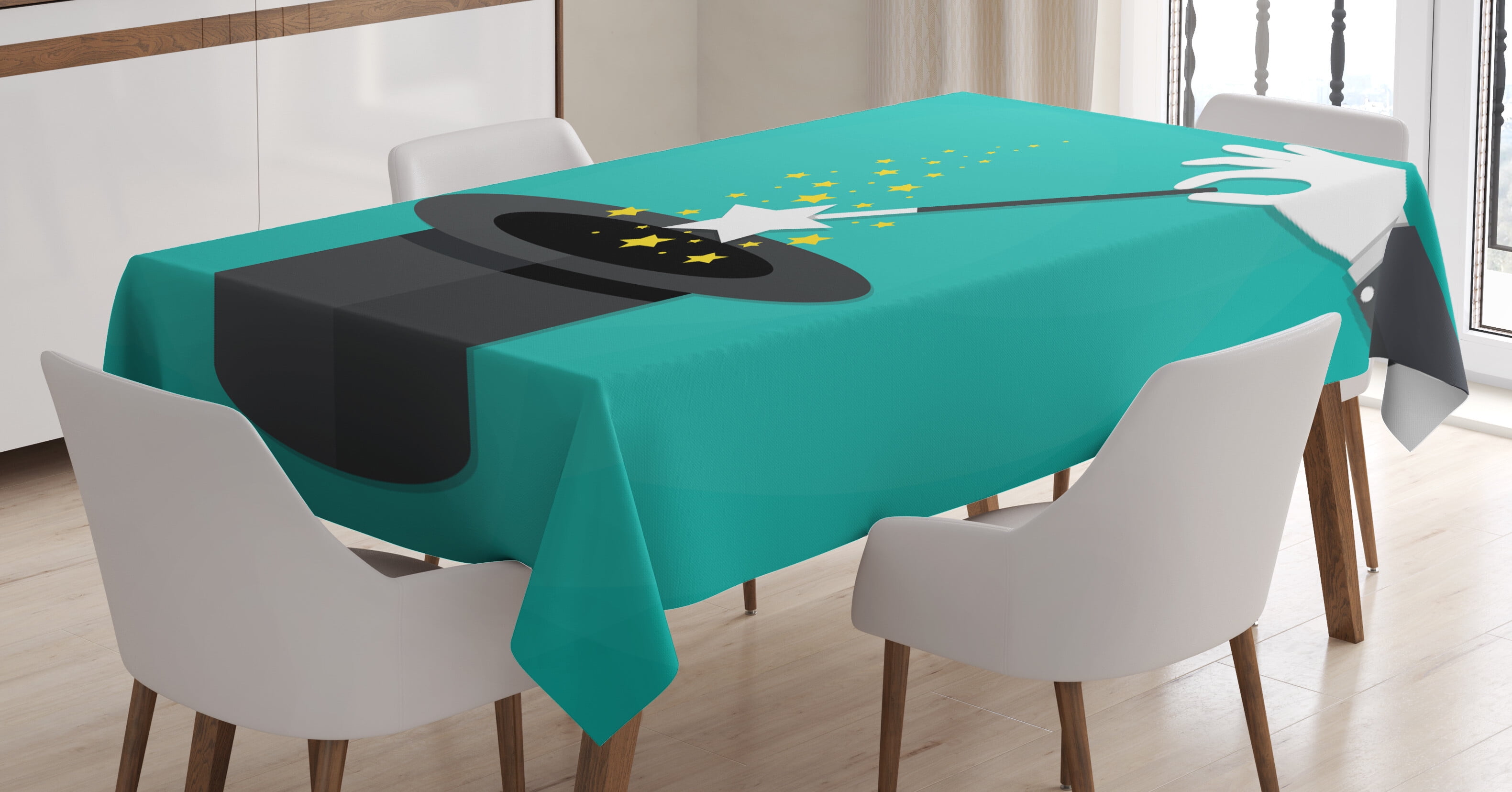 Ambesonne Wizard Tablecloth Rectangular Table Cover, Magician Spell ...