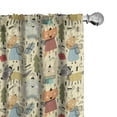 thumbnail image 1 of Ambesonne Wolf Curtains, Funny Animals Trees Christmas, Pair of 28"x95", Pale Orange Dark Khaki, 1 of 4