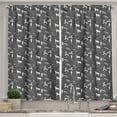 Ambesonne Wolf Kitchen Curtains, Monochrome Arrow Bow Hunting, 55"x36