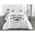 thumbnail image 1 of Ambesonne Wolf Quilted Bedspread Set 3 Pcs, Roaring and Angry Animal, Queen Size, Dried Rose Eggplant, 1 of 5