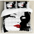 thumbnail image 1 of Ambesonne Woman Duvet Cover Sets, Woman Cool, 2-King, Black Vermilion, 1 of 7