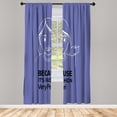 thumbnail image 1 of Ambesonne Woman Emoji Curtains, Because Its Fashion Fun, Pair of 28"x84", Lavender Blue and White, 1 of 2