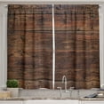 thumbnail image 1 of Ambesonne Wood Frame Kitchen Curtains, Rustic Old Plank Back, 55"x36", Pale Redwood and Umber, 1 of 1