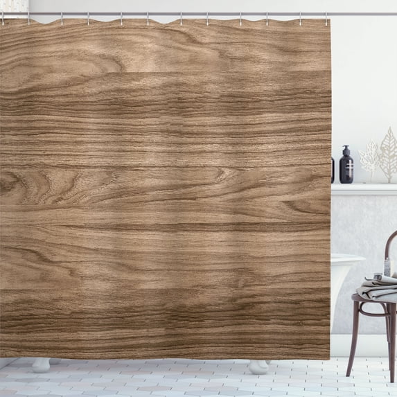 Ambesonne Wood Frame Shower Curtain, Nature Plank Texture, 69"Wx75"L, Sepia Umber and Caramel