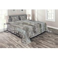 thumbnail image 1 of Ambesonne Wood Print Quilted Coverlet 3 Pcs, Pastel Oak Timber Boards, King Size, Multicolor, 1 of 4
