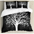 thumbnail image 1 of Ambesonne Wooden Duvet Cover Set, Tree with Many Leaves, Queen, White, 1 of 6