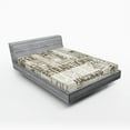 thumbnail image 1 of Ambesonne Wooden Fitted Sheet, Coffee Phrase Espresso, Queen Size, Beige Army Green, 1 of 2