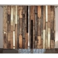 thumbnail image 1 of Ambesonne Wooden Print Curtains 2 Panel Set, Old Floor Rustic Style, 108" x 108", Brown, 1 of 2