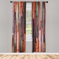 thumbnail image 1 of Ambesonne Wooden Print Curtains, Grunge Rustic Print, Pair of 28"x84", Cinnamon Peach, 1 of 2