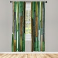thumbnail image 1 of Ambesonne Wooden Print Curtains, Grunge Rustic Print, Pair of 28"x84", Dimgray Khaki, 1 of 2