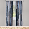 thumbnail image 1 of Ambesonne Wooden Print Curtains, Grunge Rustic Print, Pair of 28"x84", Pale Azure, 1 of 2