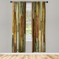 thumbnail image 1 of Ambesonne Wooden Print Curtains, Grunge Rustic Print, Pair of 28"x95", Pale Coffee, 1 of 2