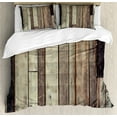 thumbnail image 1 of Ambesonne Wooden Print Duvet Cover Sets, American Western Style, 2-Queen, Brown, 1 of 7