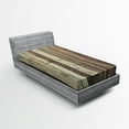 thumbnail image 1 of Ambesonne Wooden Print Fitted Sheet, American Western Style, Twin Size, Brown, 1 of 3