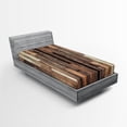 thumbnail image 1 of Ambesonne Wooden Print Fitted Sheet, Old Floor Rustic Style, Twin XL Size, Brown, 1 of 3