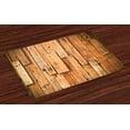 thumbnail image 1 of Ambesonne Wooden Print Place Mats Set of 4, Lodge Wall Planks, Standard Size, Burnt Orange Orange, 1 of 4