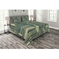 thumbnail image 1 of Ambesonne Wooden Print Quilted Bedspread Set 3 Pcs, Old Vintage Classic, Queen Size, Sage Green Beige, 1 of 3