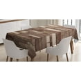 thumbnail image 1 of Ambesonne Wooden Print Tablecloth Rectangular Table Cover, Brown Farmhouse Style, 52"x70", Brown, 1 of 3