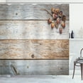 thumbnail image 1 of Ambesonne Wooden Shower Curtain, Acorns and Cons Timber, 69"Wx84"L, Brown, 1 of 5