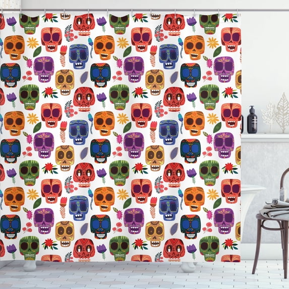 Ambesonne Wooden Shower Curtain, Scary, 69"Wx84"L, Multicolor